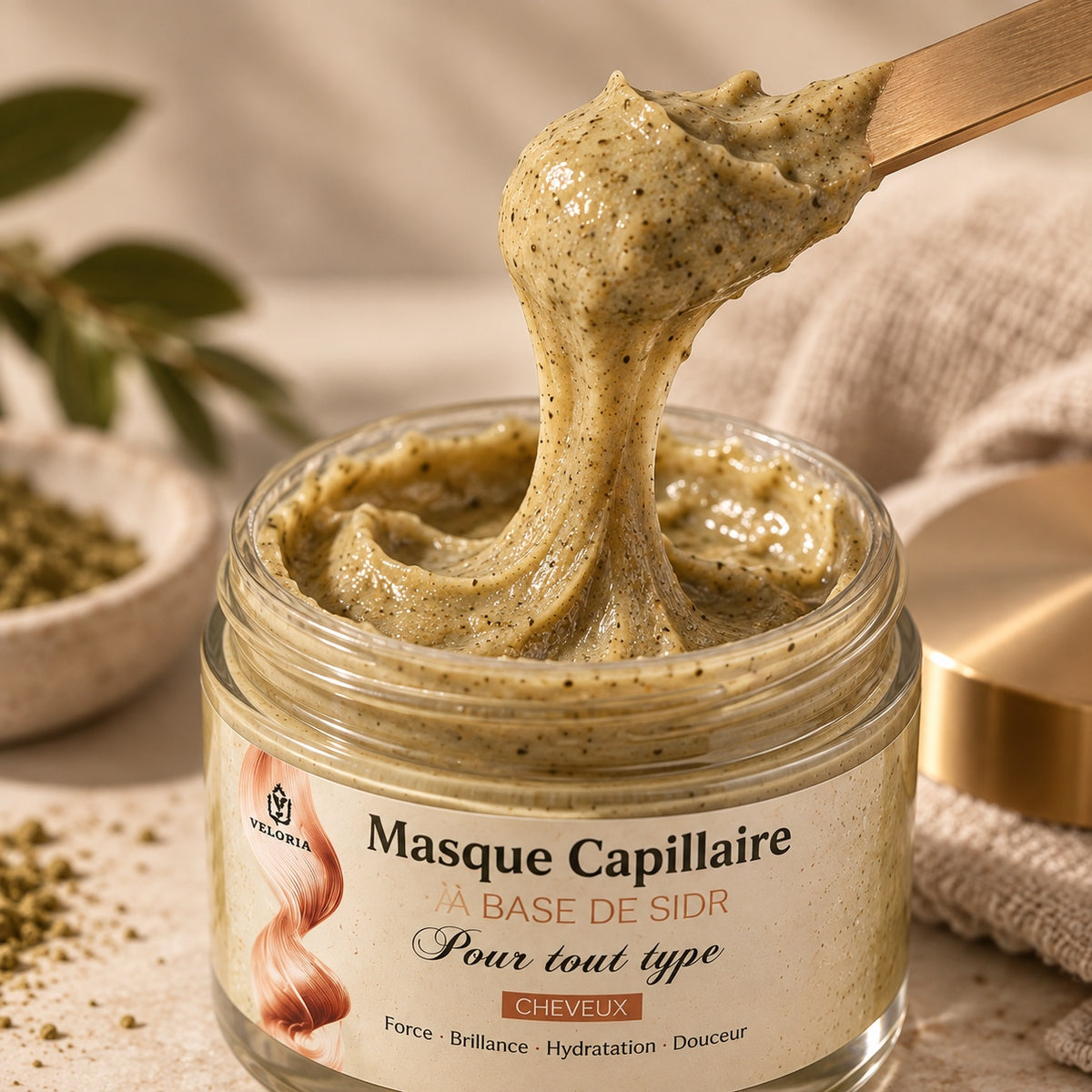 Texture du masque capillaire Veloria à base de Sidr
