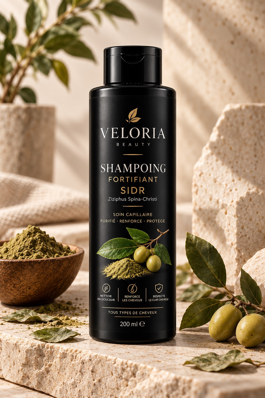 Shampooing Fortifiant au Sidr Veloria Beauty - rituel au sidr