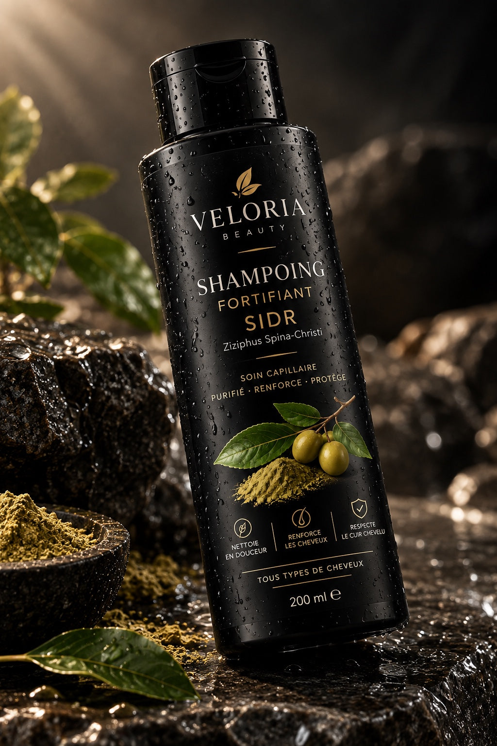 Shampooing Fortifiant au Sidr Veloria Beauty - mise en scène premium